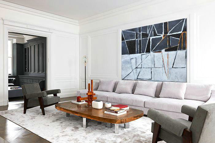 Large Abstract Painting,Hand Painted Panoramic Contemporary Art Canvas Painting,Contemporary Art Canvas Painting